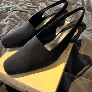 Women's Navy Blue Slingback Shoes